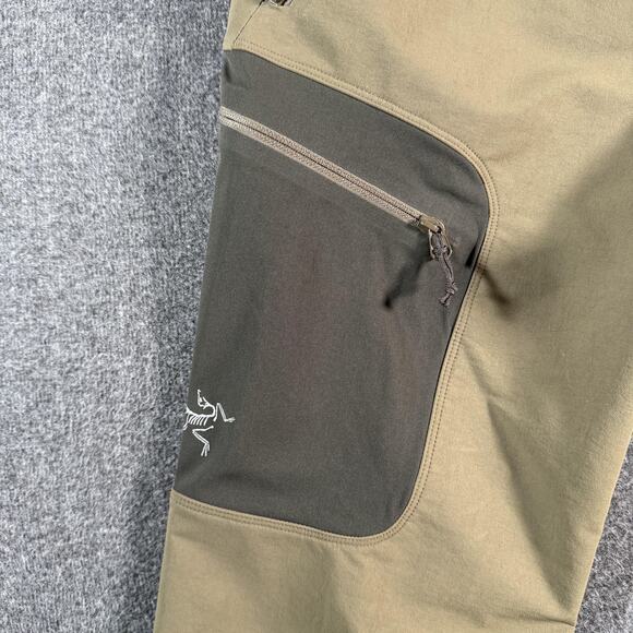 Arc'teryx Gamma AR Pants Mens Medium 32x32 Dark Khaki Softshell Hiking Climbing - Picture 5 of 13